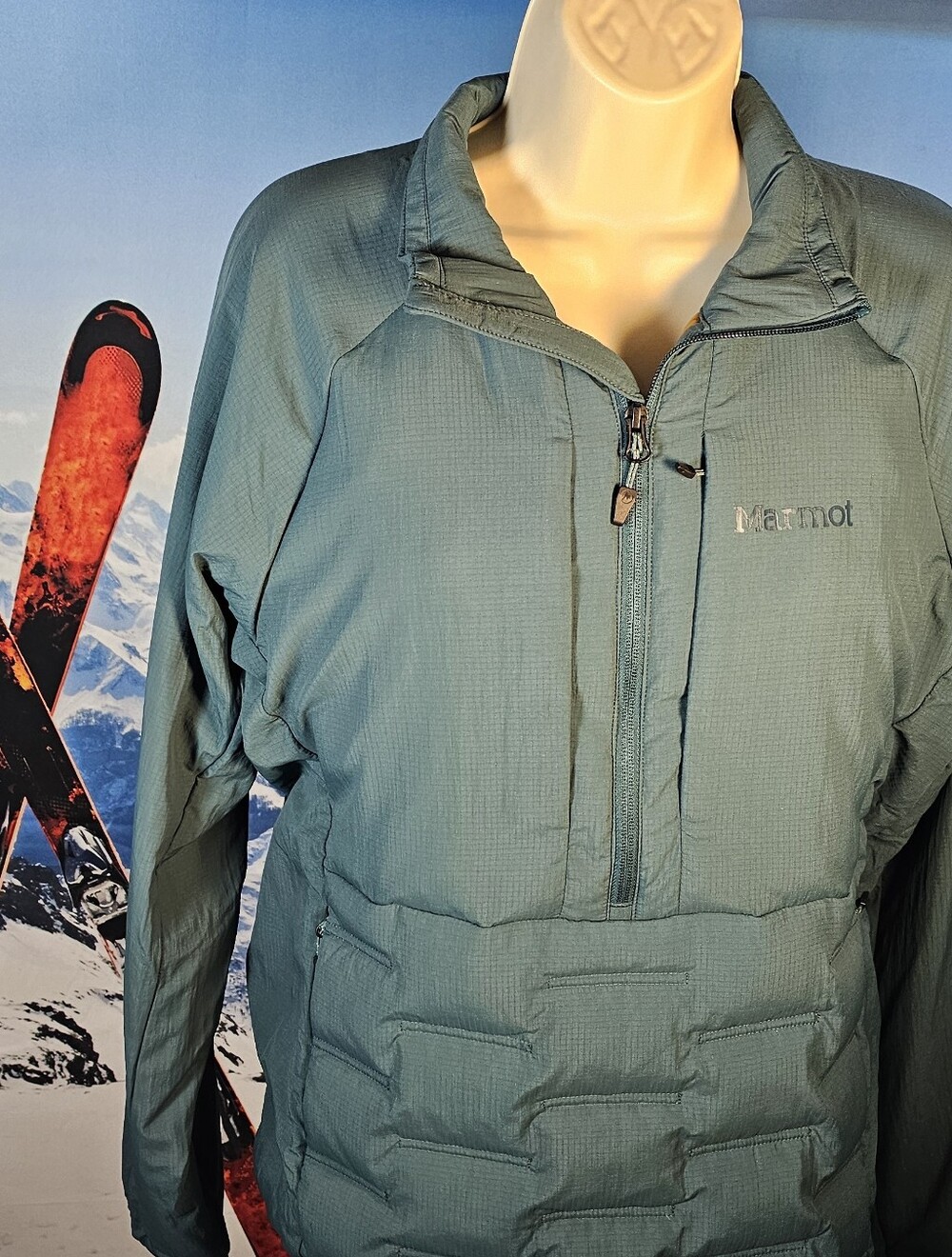 Marmot WarmCube Active 700 Fill Down Half Zip Men M Dark Jungle NWT